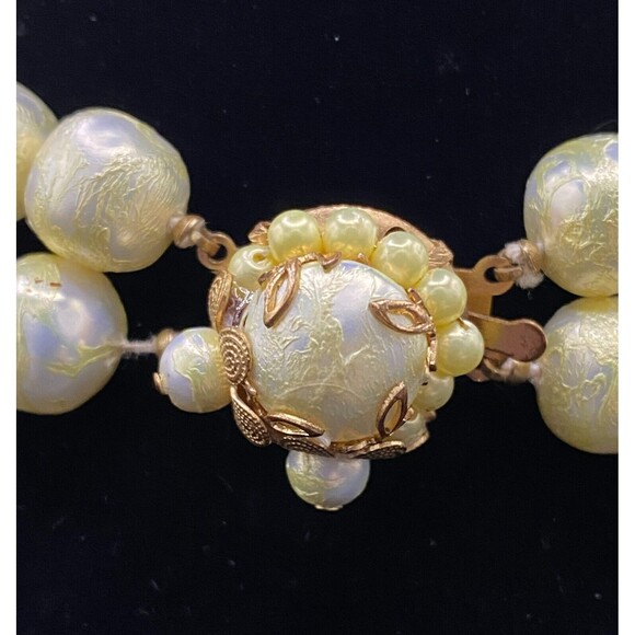 Necklace Gold Tone Faux Pearl Double Strand - Free Shipping - Picture 6 of 6